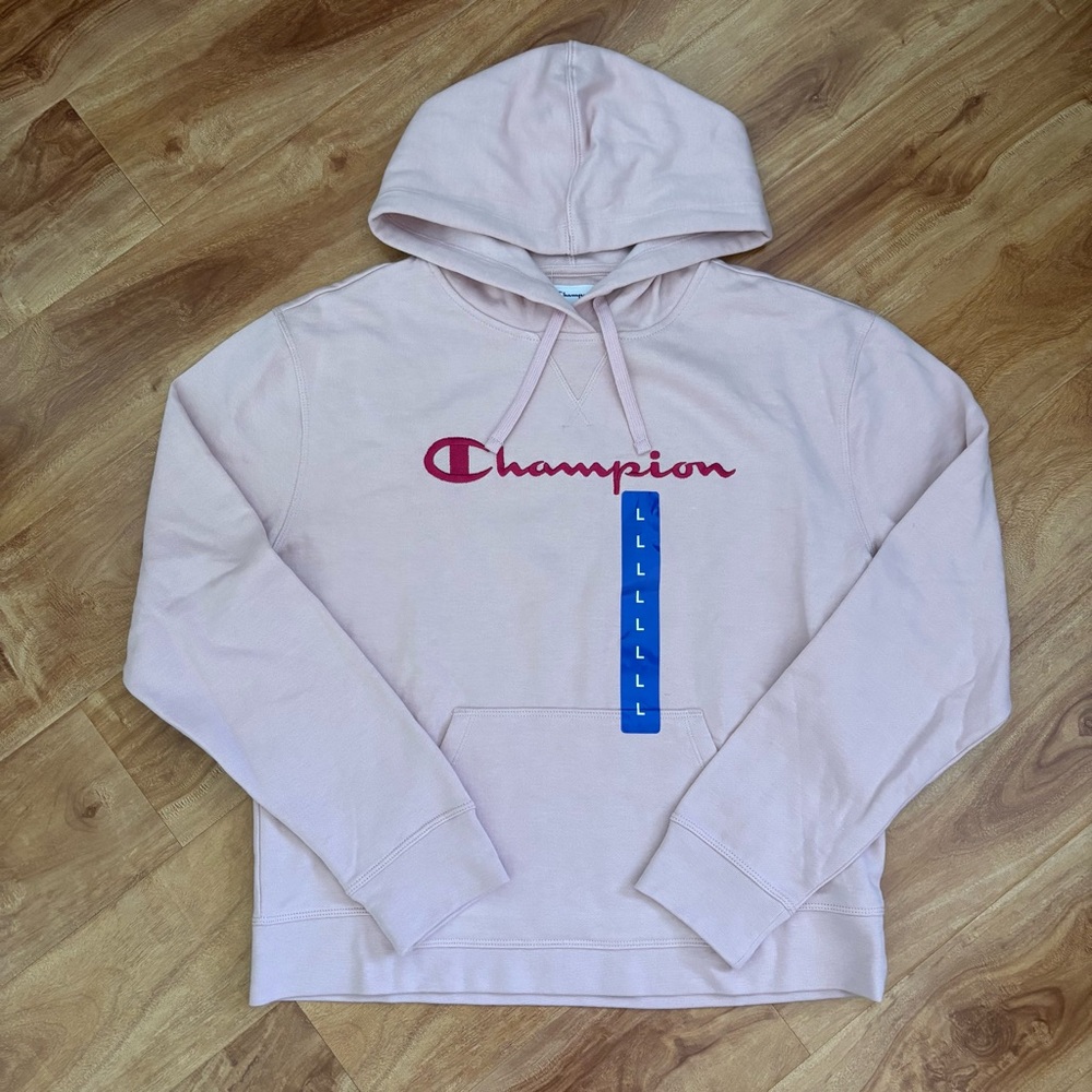 NWT Champion Pastel Light Pink Baby Pink Pastel Hoodie Size L kid’s Brand New